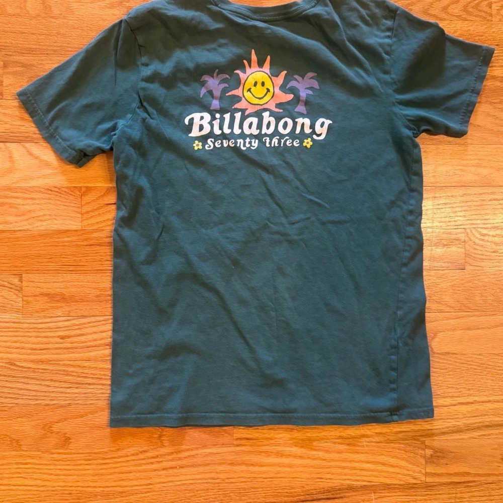 Billabong Boys Youth Size 12 Premium Cotton Surf Graphic T-Shirt Teal